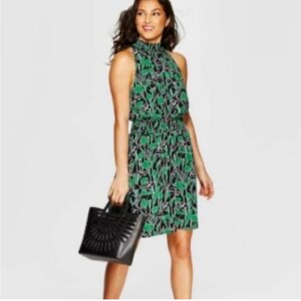 a new day Green and Black Patterned Mini Dress